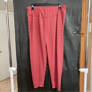 NY Invasion Women’s 3X Red Stretch Leggings Cropped Yoga Athleisure Performance